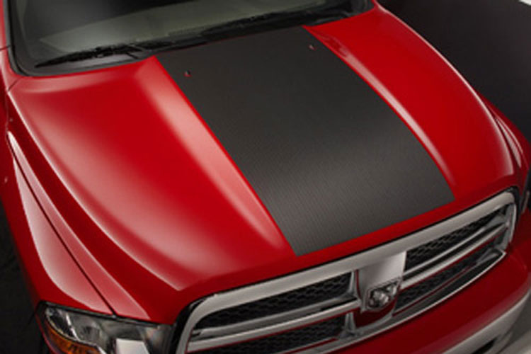 Mopar OEM Carbon Fiber Hood Single Stripe Decal 09-18 Ram 1500 Mopar OEM Carbon Fiber Hood Single Stripe Decal 09-18 Ram 1500